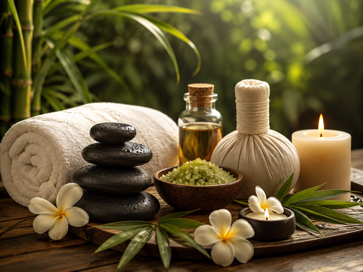 Spa Stones and Flowers