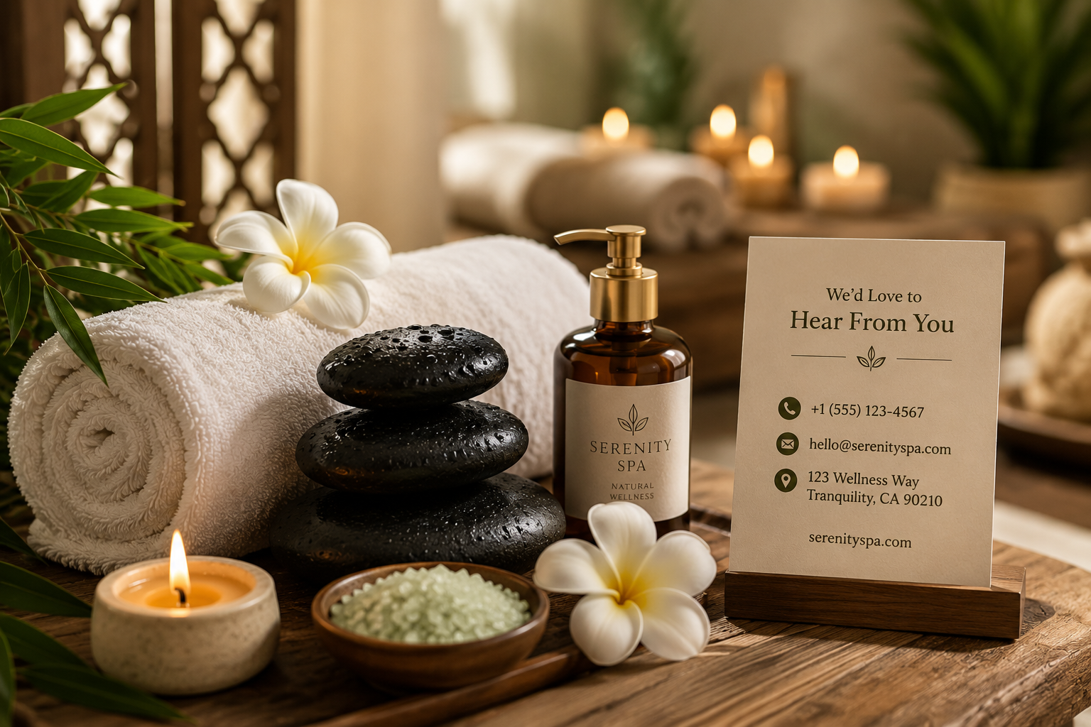 Serene spa massage setting