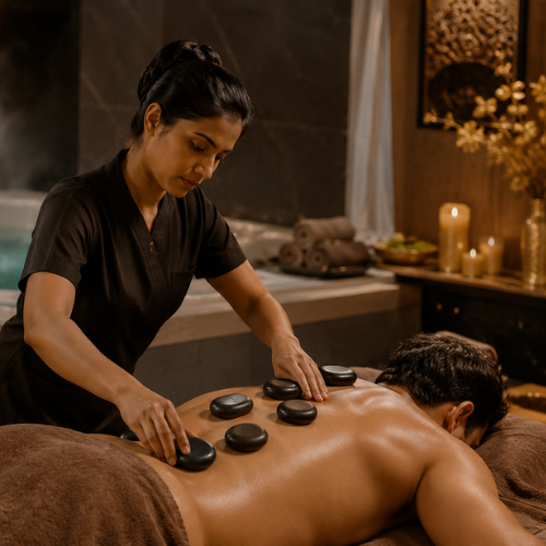 Hot Stone Massage With Jacuzzi Steam